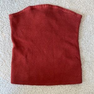 burnt orange ribbed tube top